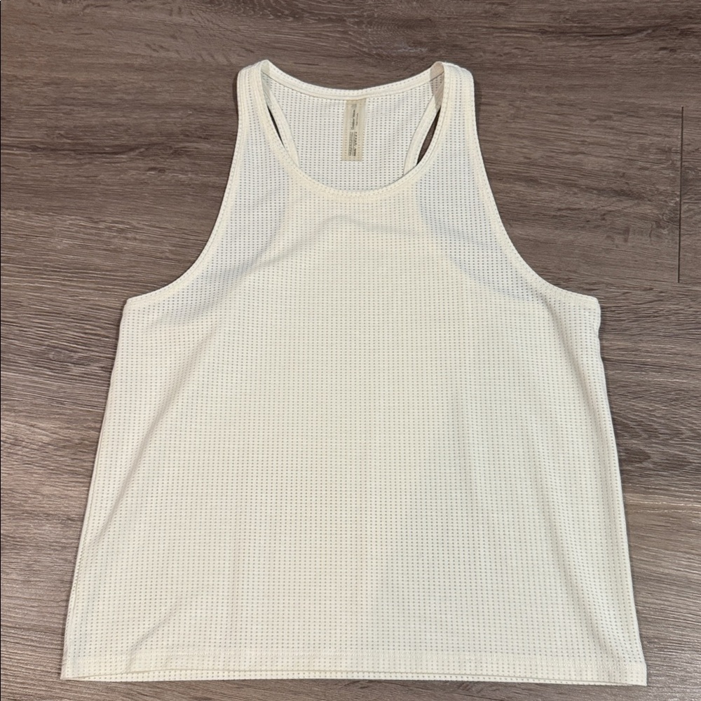 Outdoor Voices Women’s Thinkfast Mesh Racerback Tank Top White/Cream Small